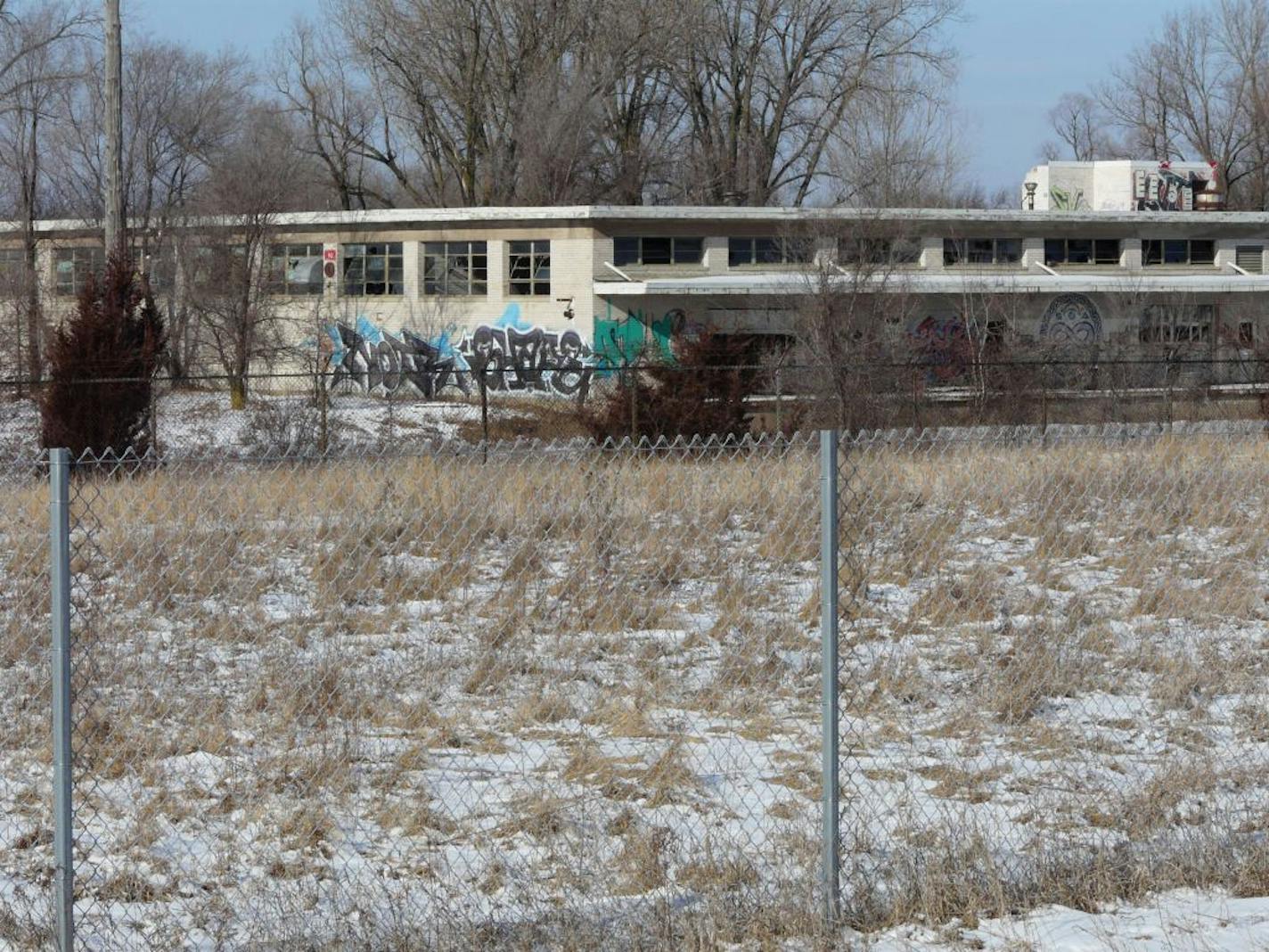 Taggers have gotten to one of the few remaining buildings on the TCAAP site, which may become a welcome center that tells the story of the area's history.