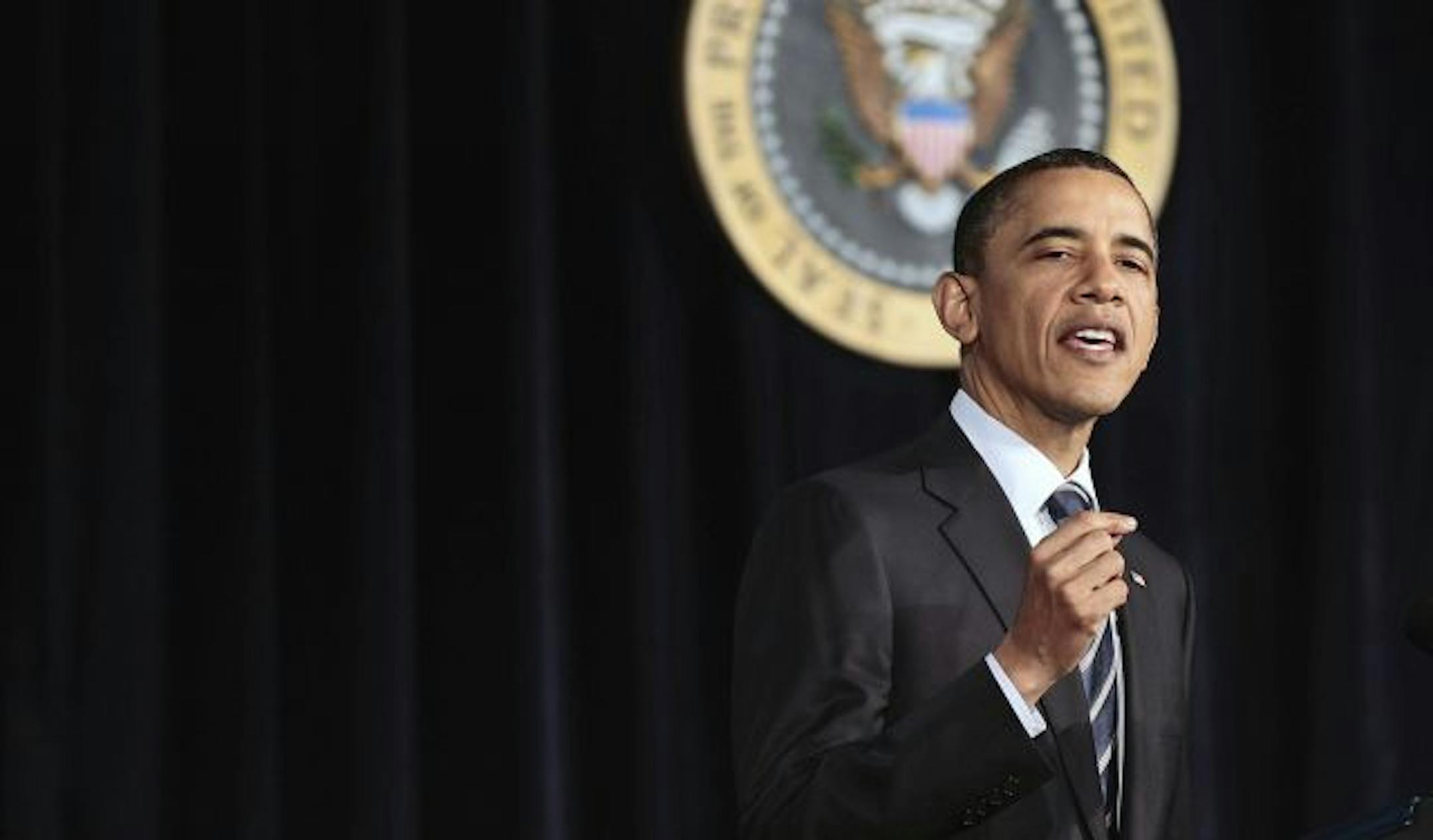 President Barack Obama outlines his fiscal policy during an address at George Washington University in Washington, Wednesday, April 13, 2011.