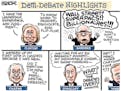 Sack cartoon: Democratic debate