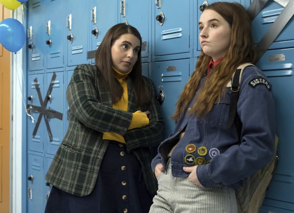 This image released by Annapurna Pictures shows Beanie Feldstein, left, and Kaitlyn Dever in a scene from the film "Booksmart," directed by Olivia Wil