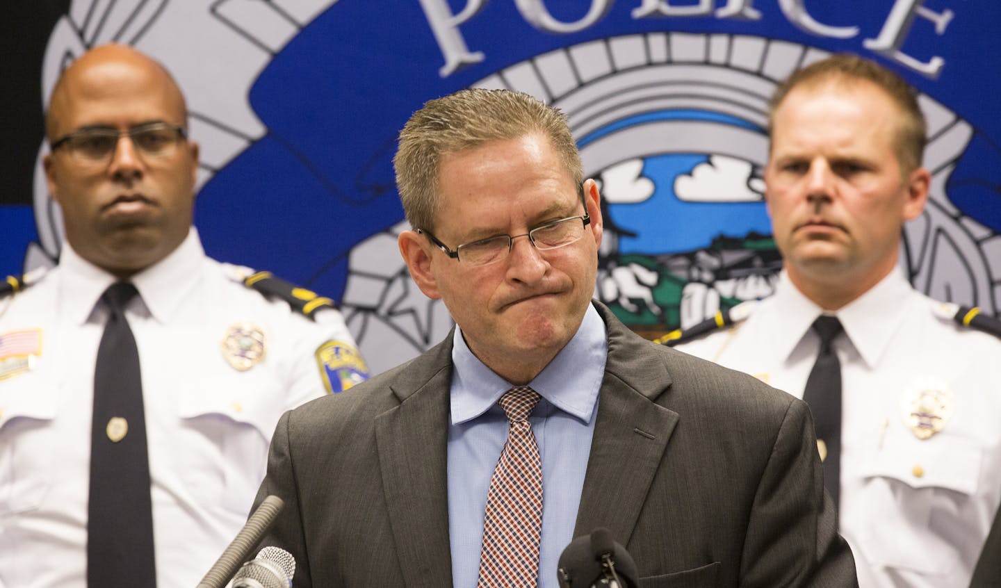 Special Agent Richard Thornton of the Minneapolis bureau of the FBI speaks during a press conference on Sunday, Sept. 18 at the St. Cloud Police station. BACKGROUND INFORMATION: Press conference at the St. Cloud Police Station on Sunday, September 18, 2016. A man, suspected of being motivated by global terror, stabbed several people late Saturday before an off-duty police officer fatally shot the attacker at the Crossroads Center mall in St. Cloud.