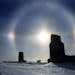 With temperatures at about 22 below zero with a -50 windchill, it was hard to find the beauty in the brutal weather. Sundogs, created by the frigid te