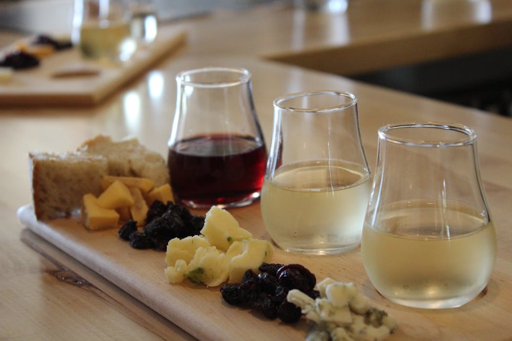 At Hill Valley Dairy, wine and cheese tastings focus on small-batch artisanal cheeses including yellow Cheddar and Gouda.