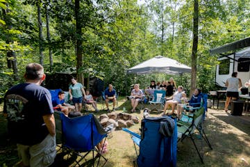 A group of family and friends gathered last summer for breakfast at the St. Croix River Resort in Hinckley, Minn.