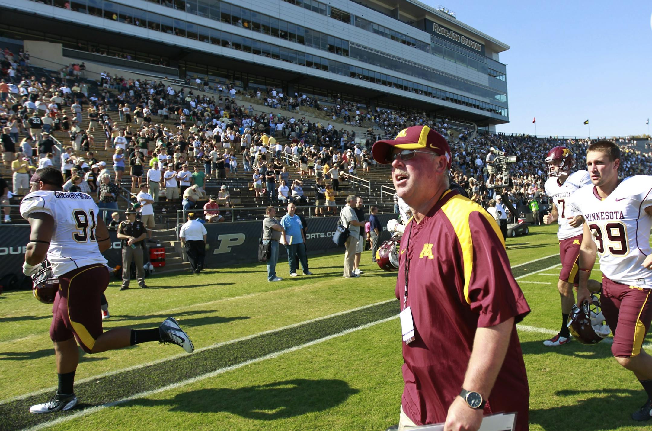 Gophers coach Jerry Kill walked off the field following his team's latest loss, 45-17 at Purdue on Saturday.