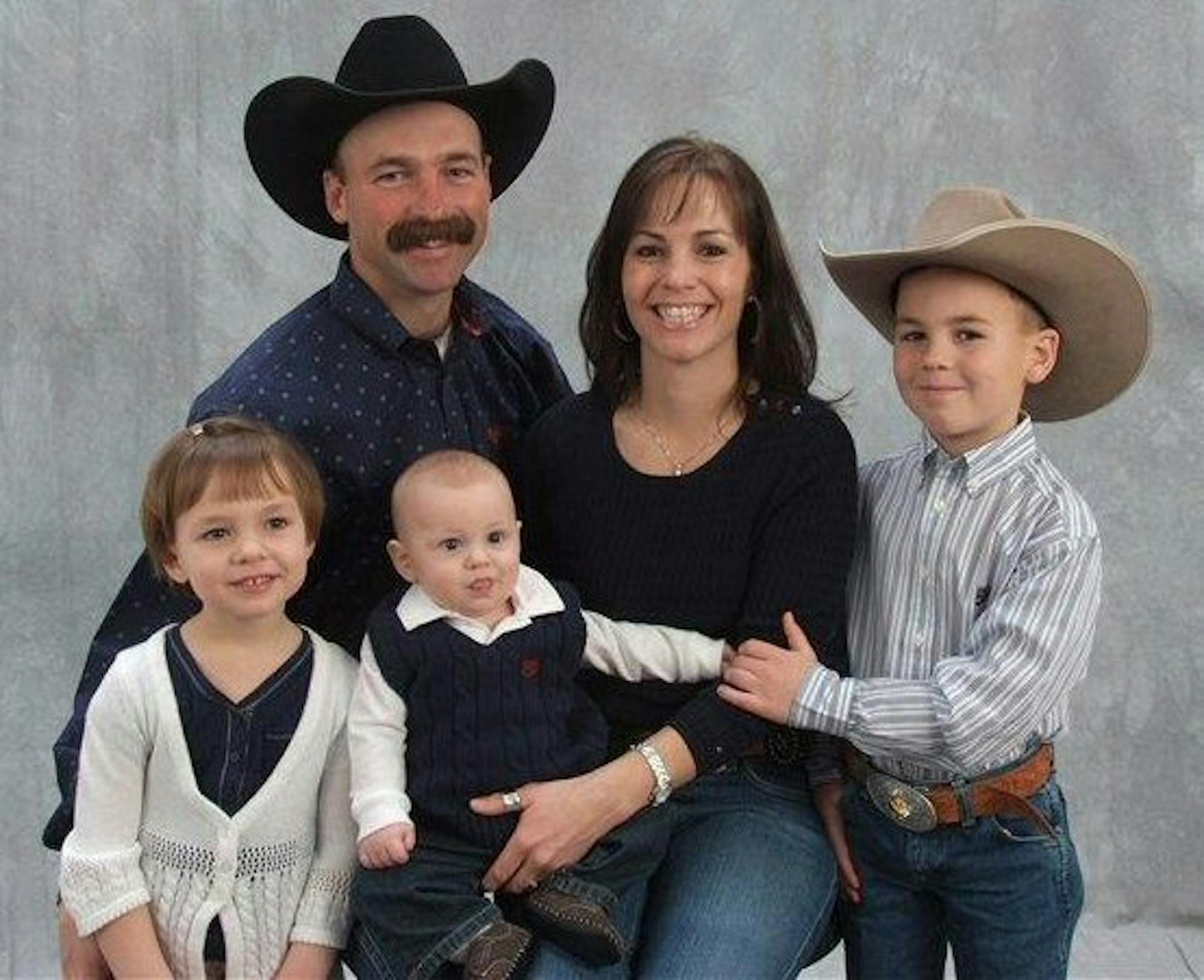 Caption: Jack Reich and wife Mardee of Zap, N.D., and children Vander, right, Kaydee, left, and Will. Credit: Family photo