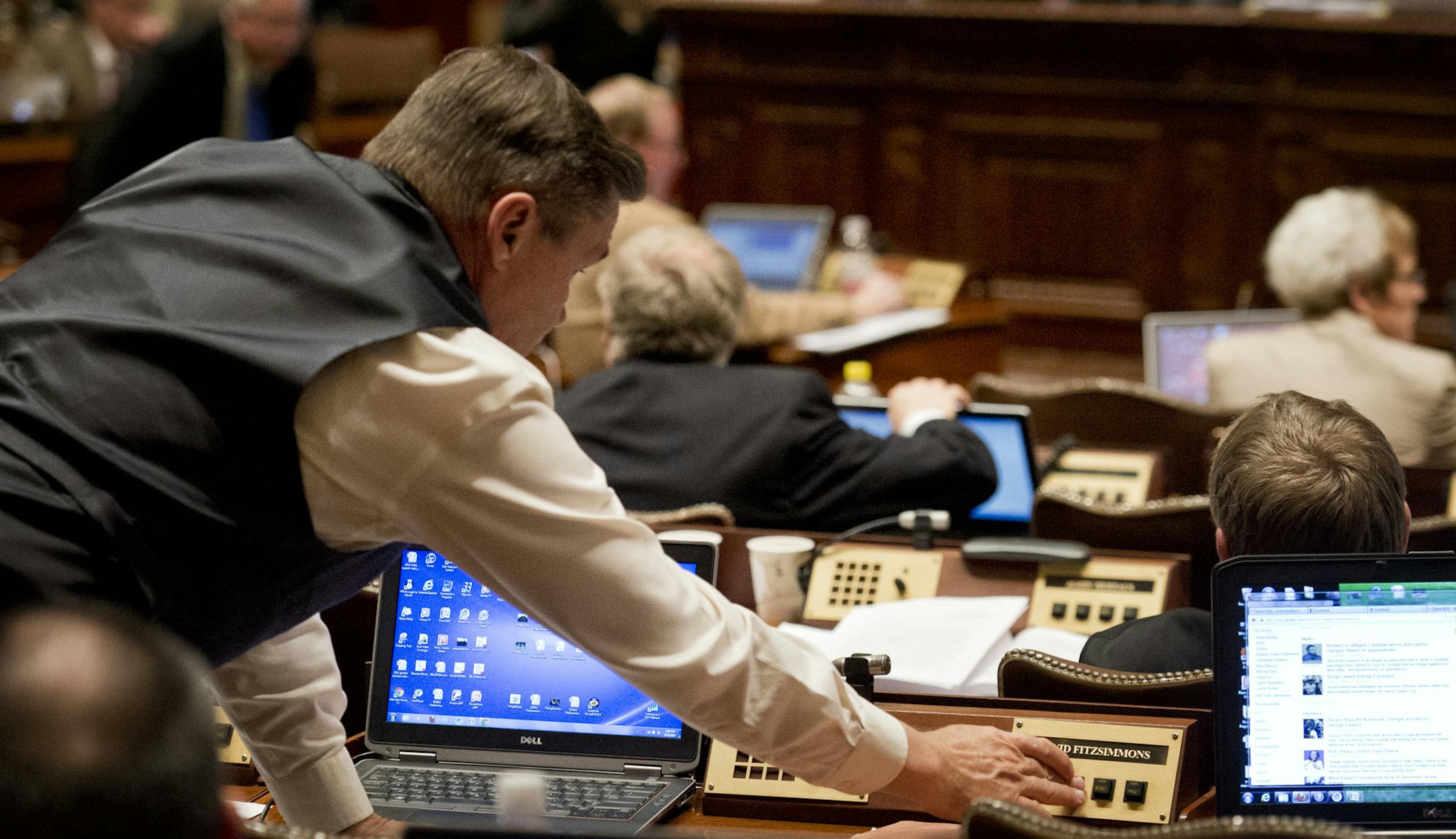 Rep. Glenn Gruenhagen, R-Glencoe, did the same thing last month for Rep. David FitzSimmons, R-Albertville.