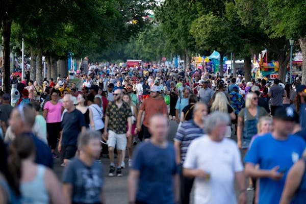 Crowds on the first day of the Minnesota State Fair on Thursday, Aug. 24, 2023 in Falcon Heights, Minn.