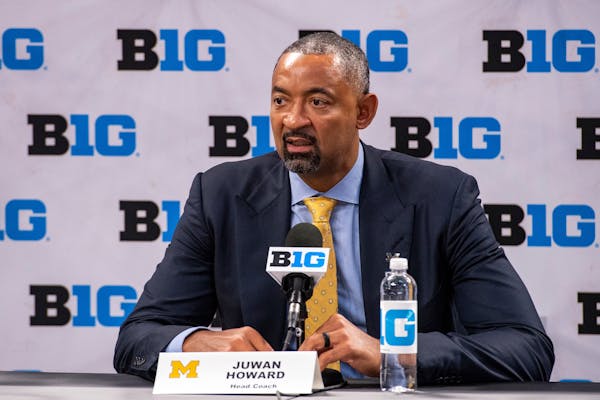 Michigan coach Juwan Howard spoke on the first day of the Big Ten basketball Media Days Thursday in Indianapolis.