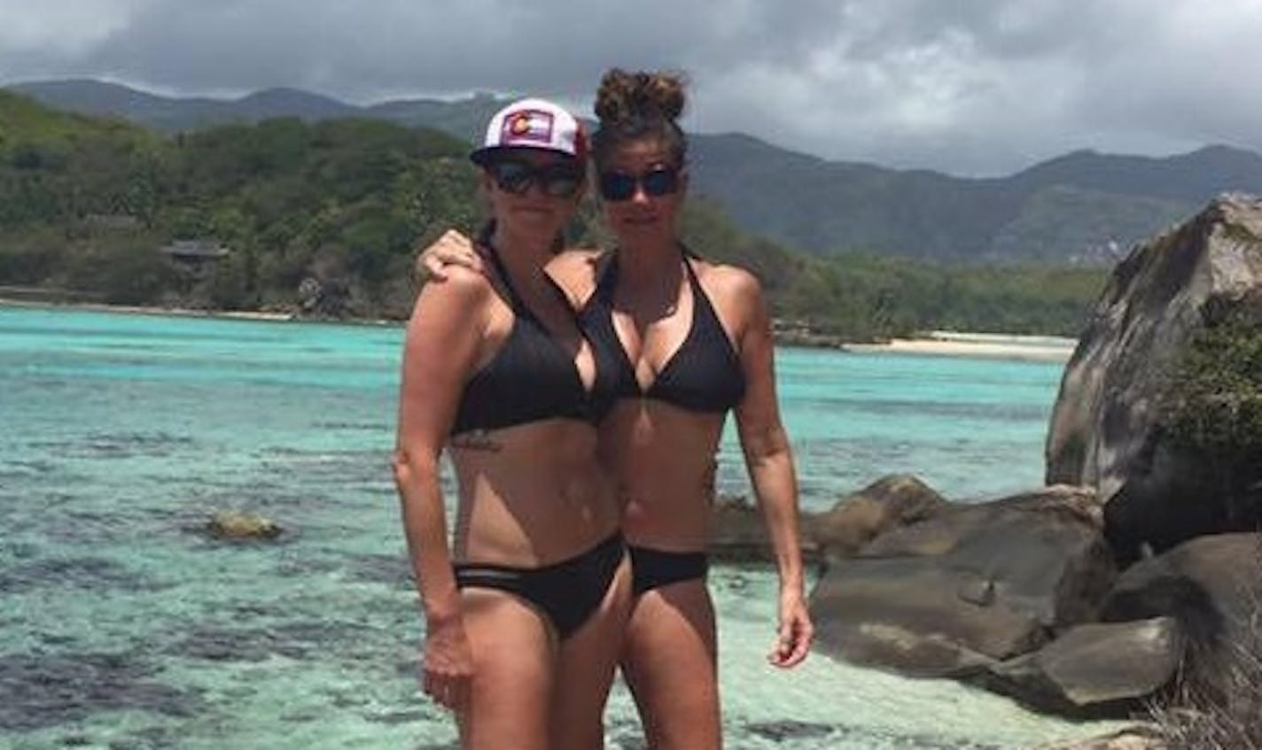 Annie and Robin Korkki on vacation on the island nation of Seychelles.