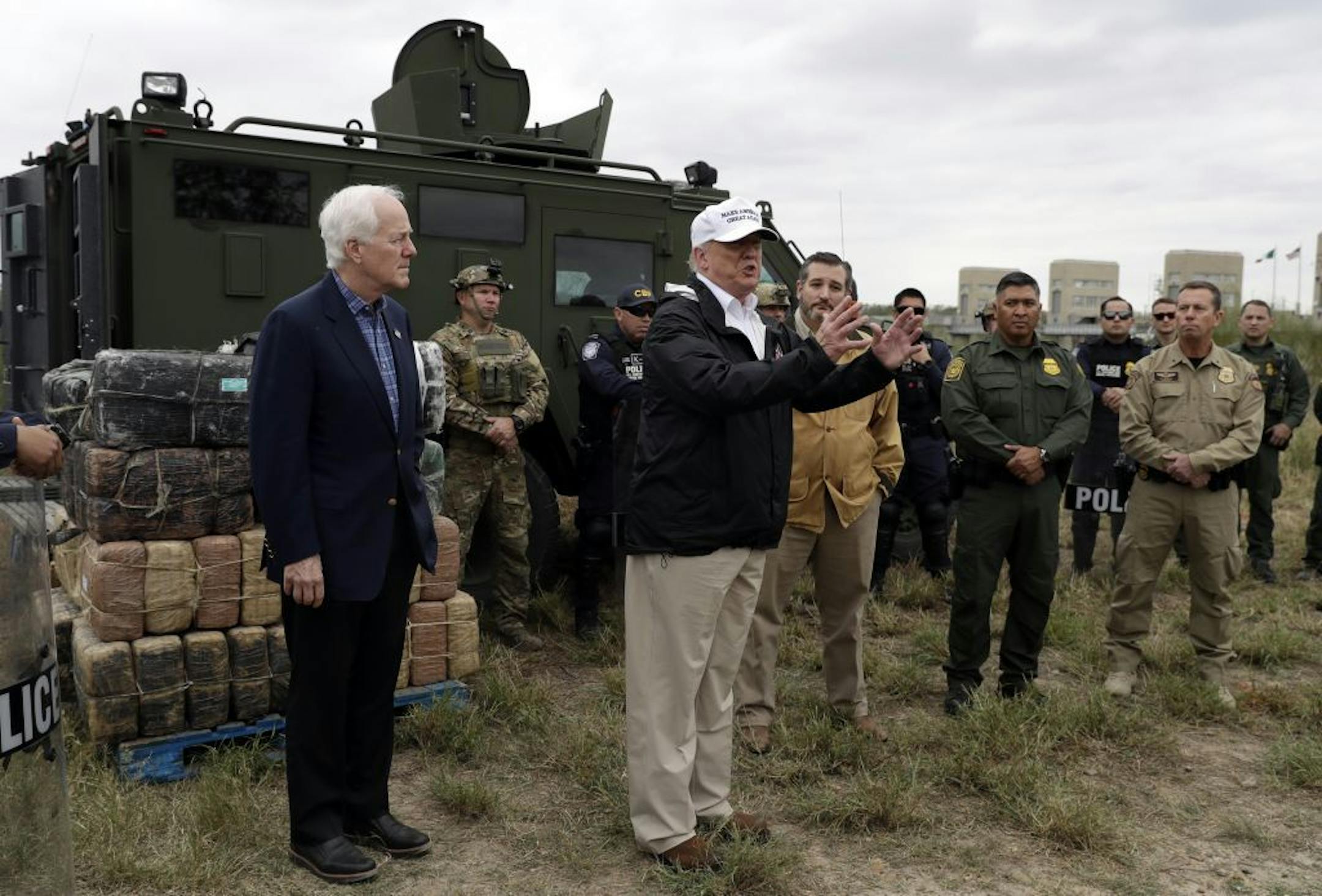 President Donald Trump spoke Thursday as he toured the U.S. border with Mexico at the Rio Grande near McAllen, Texas.