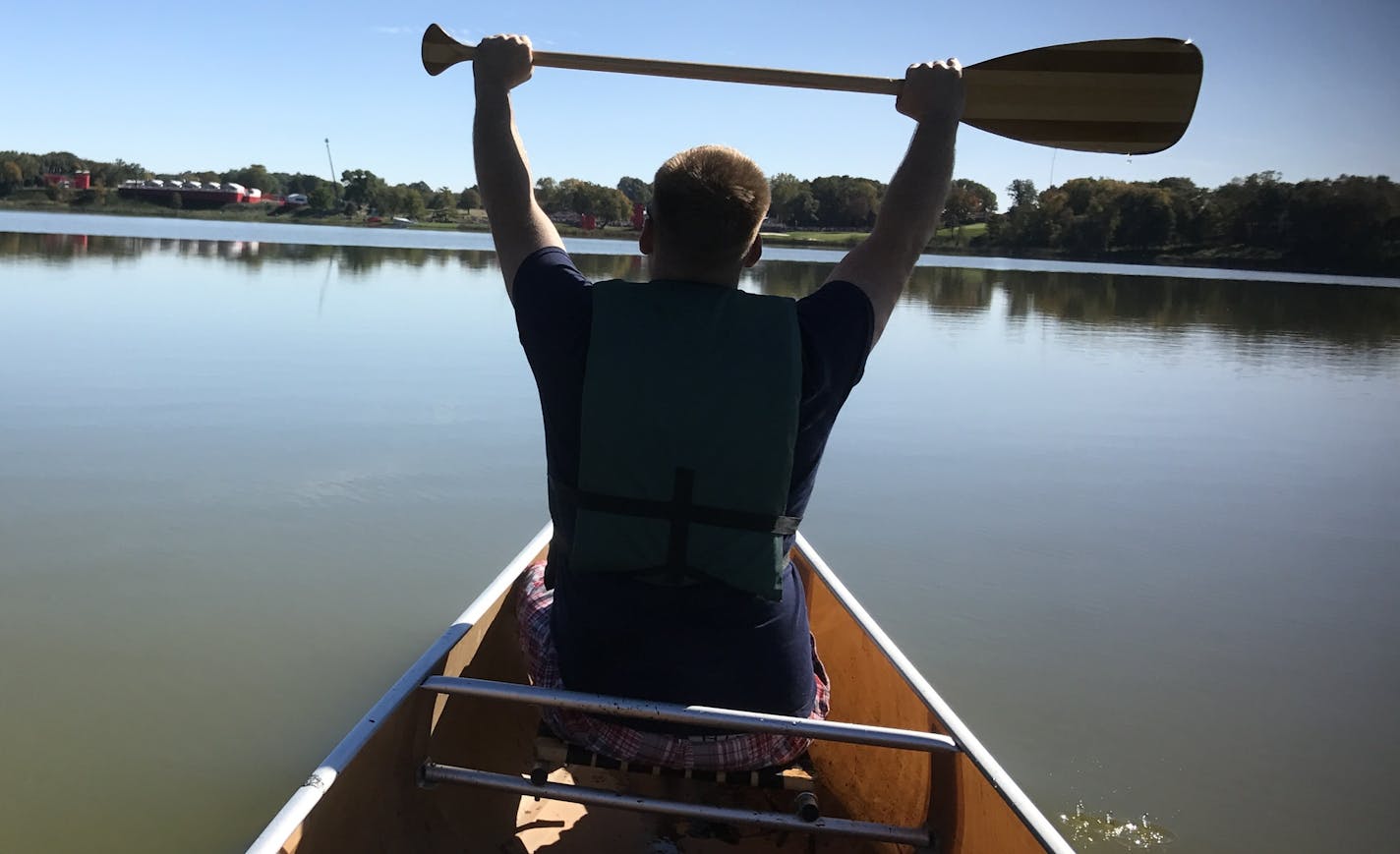 Craig Bardal, as he watched the Ryder Cup last fall from his canoe.