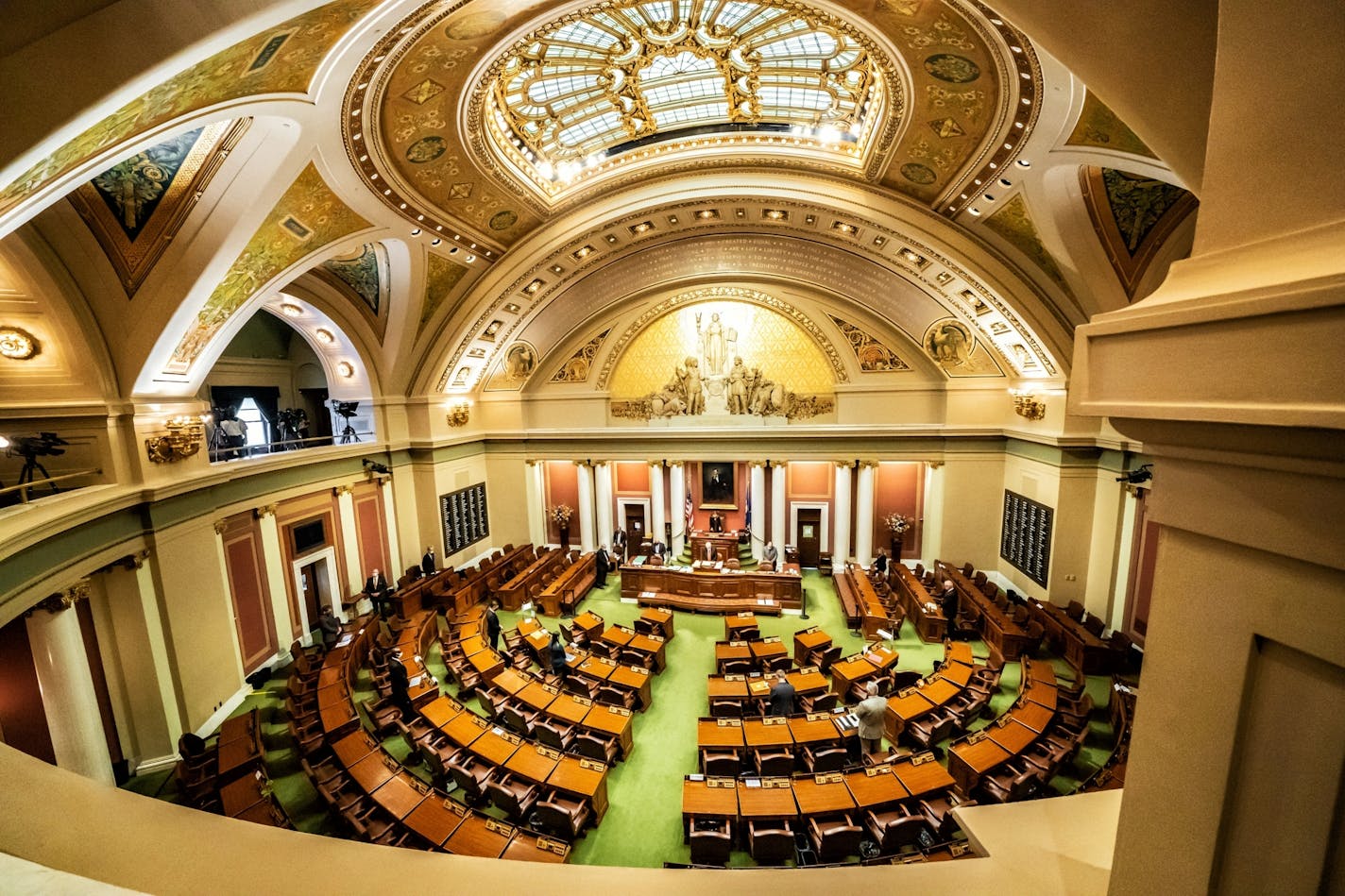 At the start of Friday's special session, House Speaker Melissa Hortman, DFL-Brooklyn Park, called for members to stand in silence and bow their heads for 8 Minutes and 46 Seconds to remember the life of George Floyd.