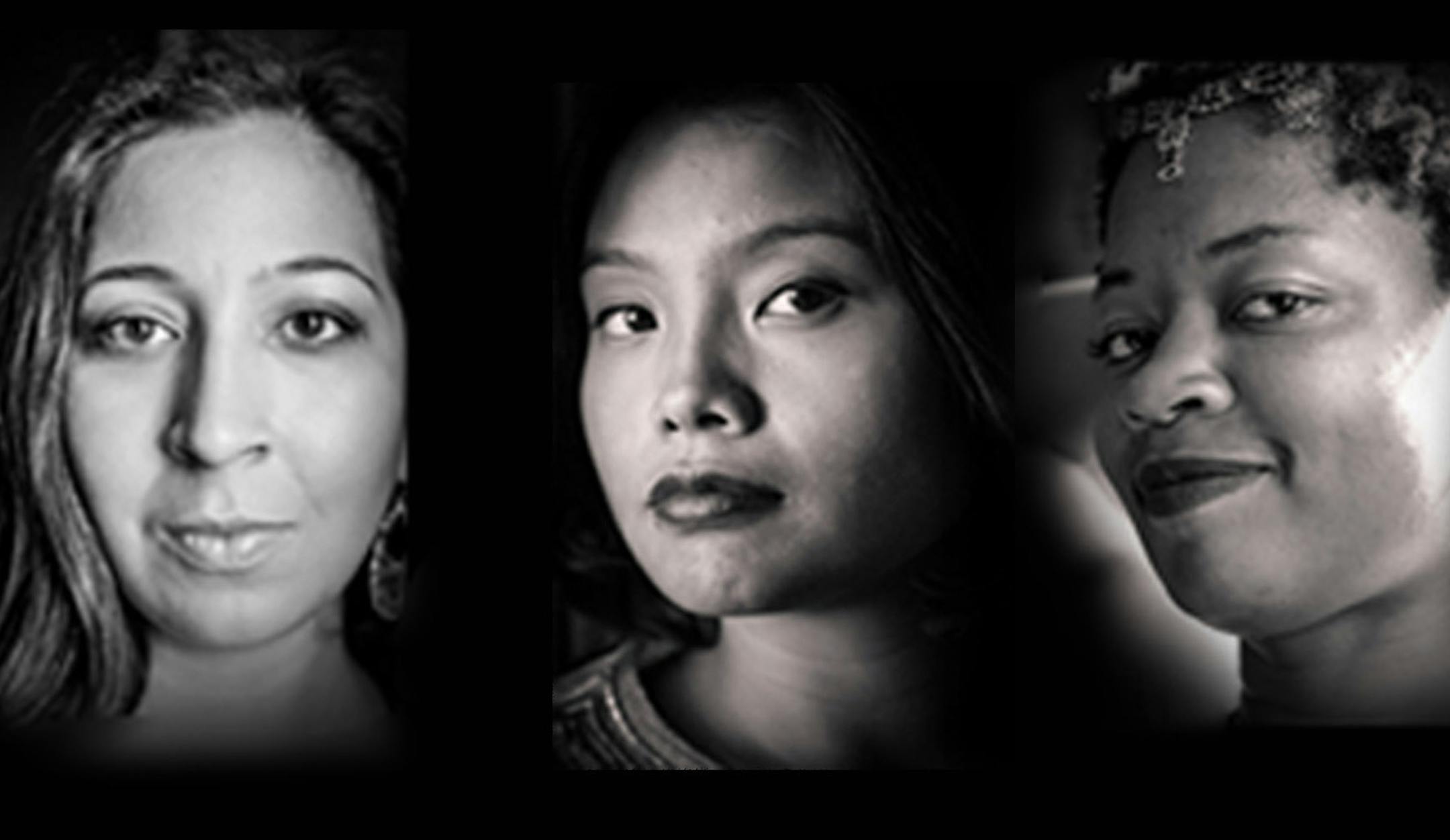 From left, Marisa Carr, Eliza Rasheed and Junauda Petrus are featured artists at the Naked Stages festival. (Photos by Sarah White)