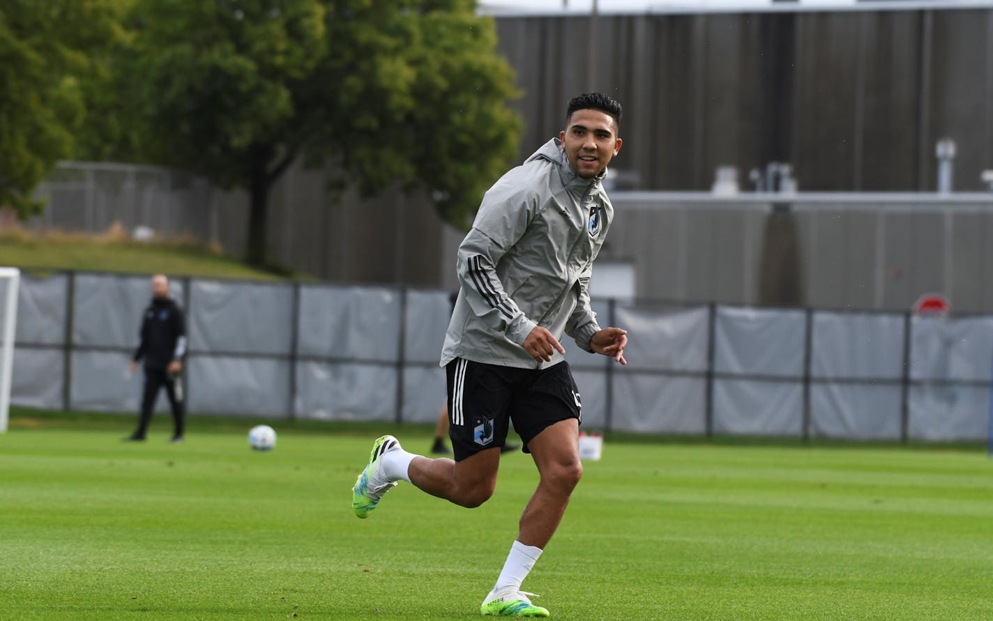 Emanuel Reynoso, newly signed Minnesota United player, working out at the National Sports Center in Blaine.