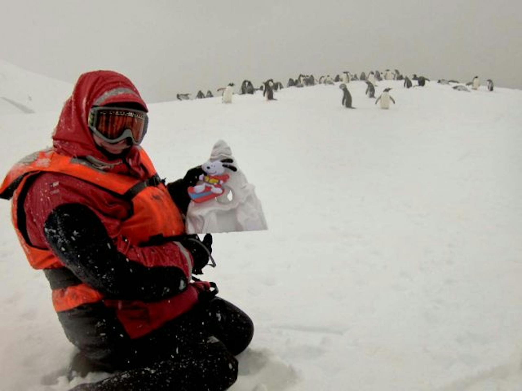 Stacey Richman of New York city brought a Snoopy snow cone machine to Antarctica in the hopes of having an icy treat made with ancient ice.