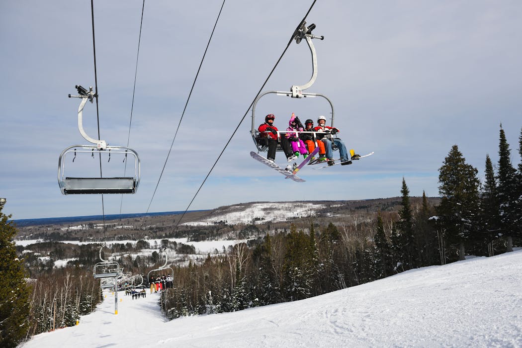 Five chairlifts provide views of the Iron Range at Giants Ridge.