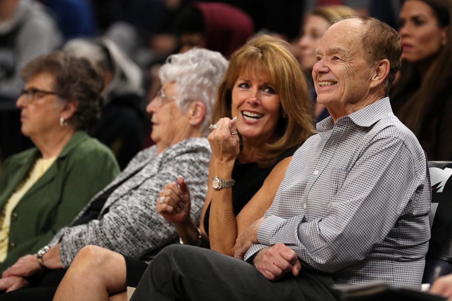 Minnesota Timberwolves team owner Glen Taylor watched from the sidelines with his wife Becky Mulvihill in the first half. ] ANTHONY SOUFFLE &#xef; anthony.souffle@startribune.com Game action from an NBA game between the Minnesota Timberwolves and the Oklahoma City Thunder Friday, Oct. 27, 2017 at the Target Center in Minneapolis.