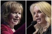 FILE - This combination of June 1, 2018, file photos shows candidates in the special election for Minnesota U.S. Senate in November from left, Democra