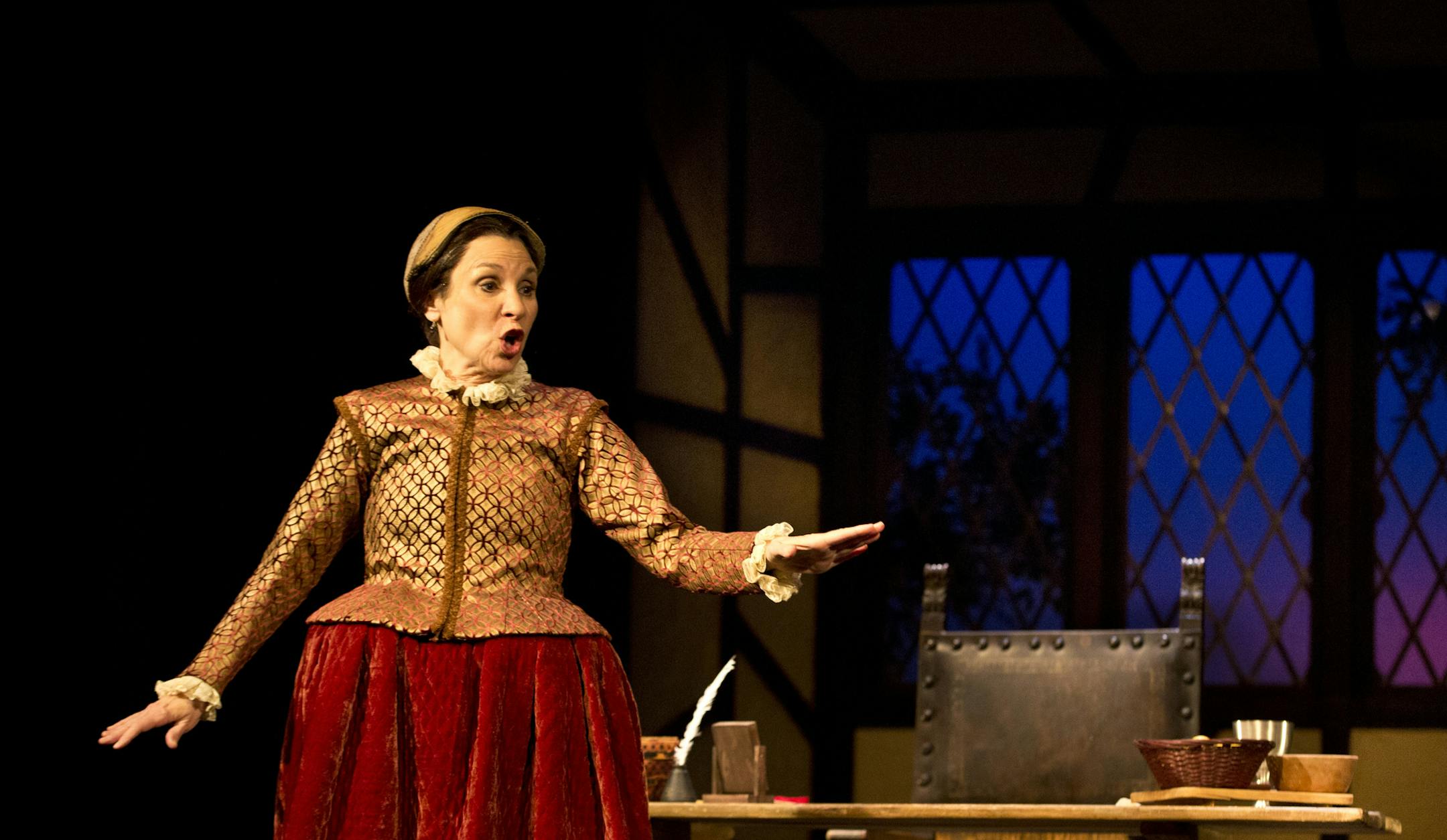 Cathy Fuller plays Anne Hathaway during a rehersal in "Shakespeare's Will" at the Jungle Theater. Photographed on Friday, February 1, 2014. ] (RENEE JONES SCHNEIDER reneejones@startribune.com)