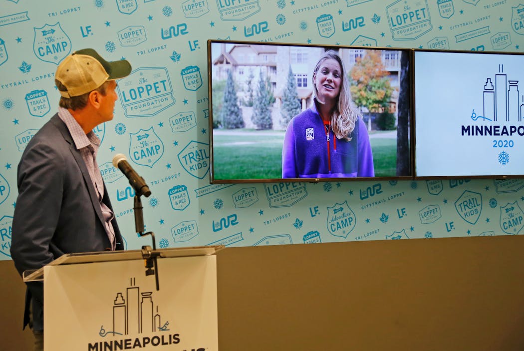 In September 2018, then-Minneapolis mayor R.T. Rybak watched Diggins announce that city would host a World Cup cross-country ski event.