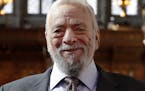 FILE - This Sept. 27, 2018 file photo shows composer and lyricist, Stephen Sondheim after being awarded the Freedom of the City of London at a ceremon
