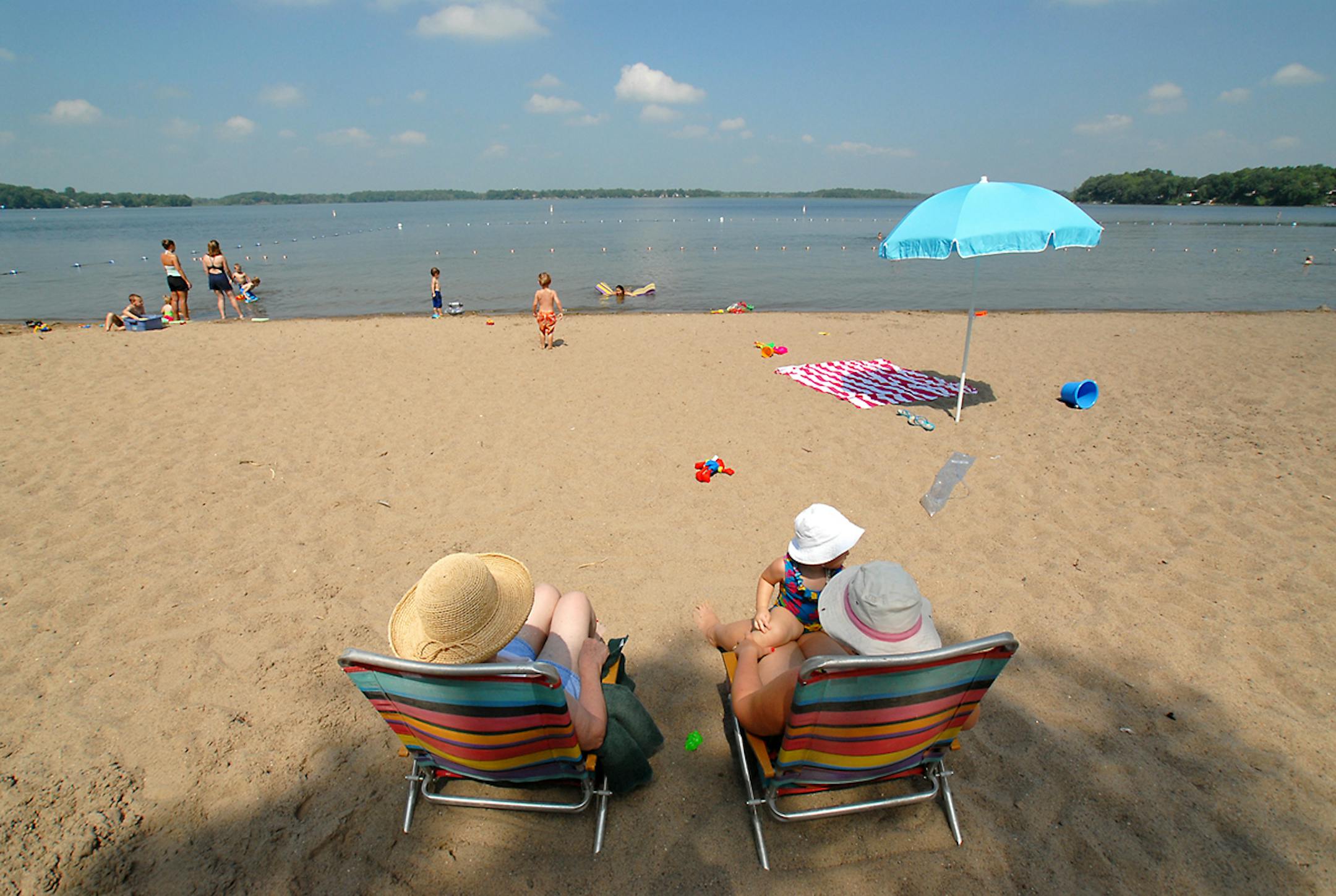 People enjoyed Lake Independent beach at Baker Park Reserve in Maple Plain.