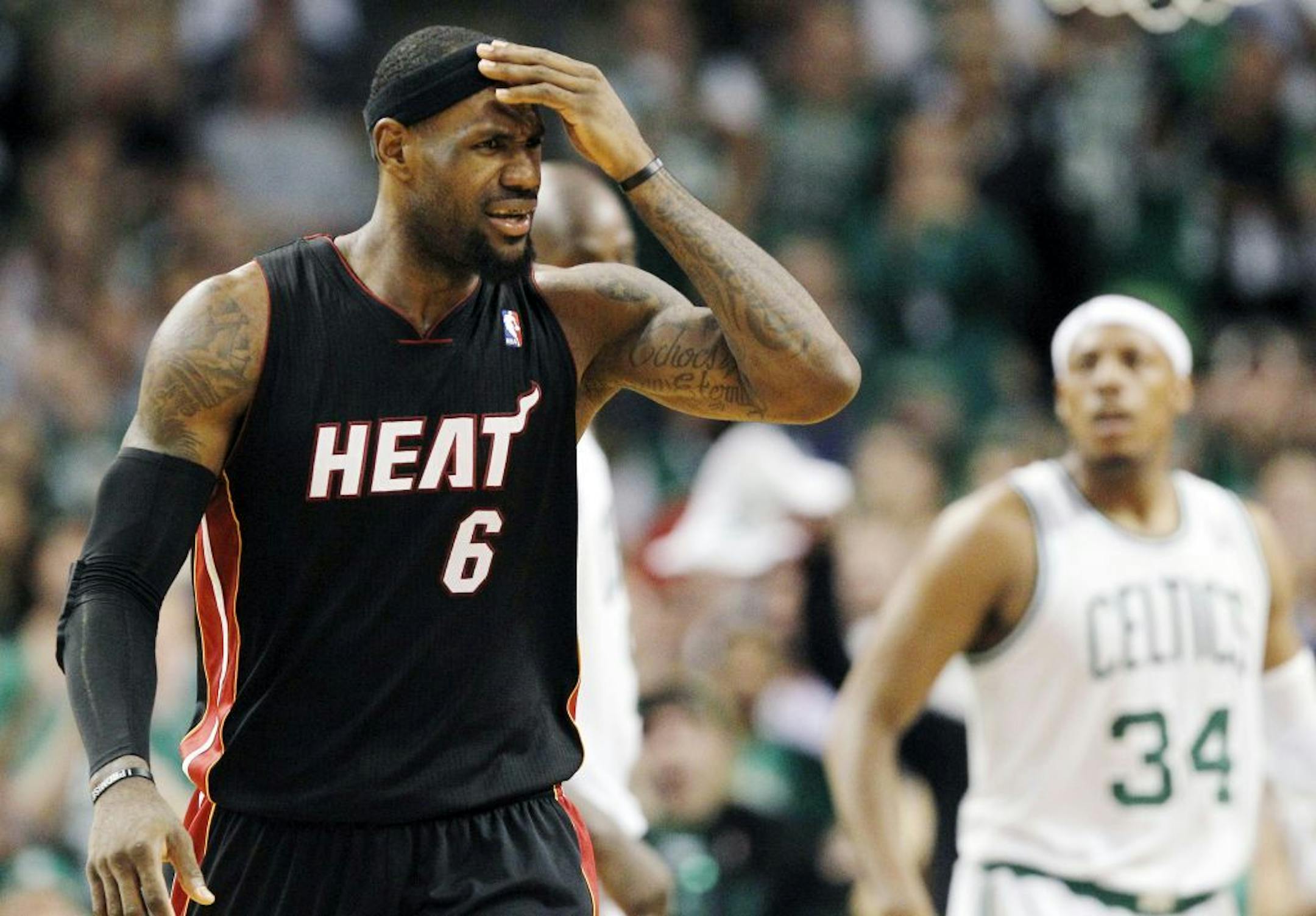 Miami Heat forward LeBron James (6)