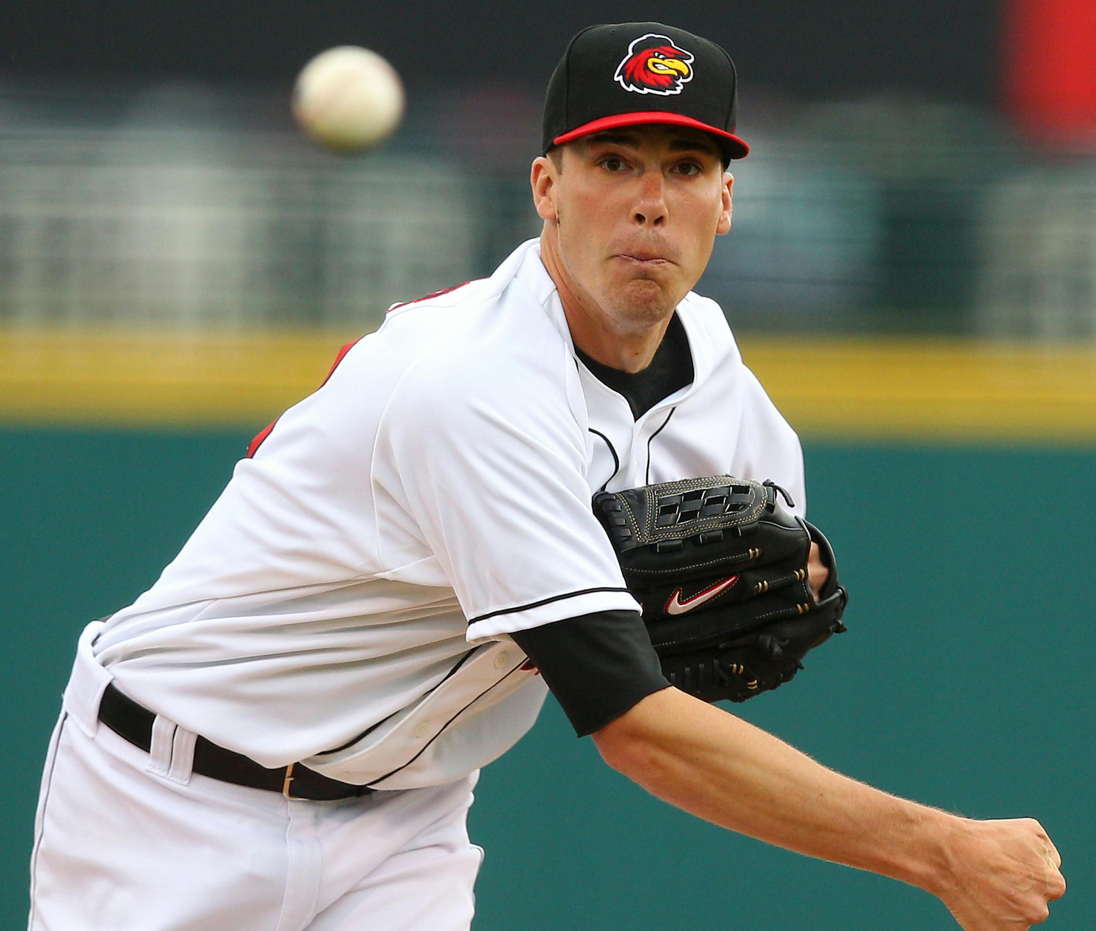 Red Wings starter Alex Meyer struggled and did was lifted after two innings against Lehigh Valley. ORG XMIT: MIN1407102056451012