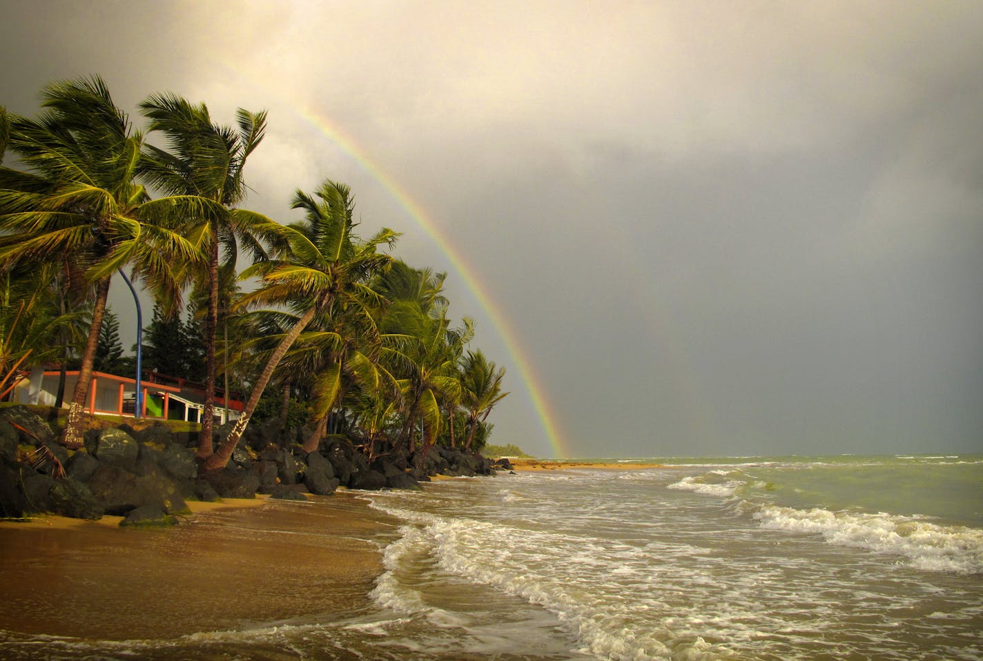 JIM BUCHTA Puerto Rico 2010 A double rainbow at Luquillo Beach