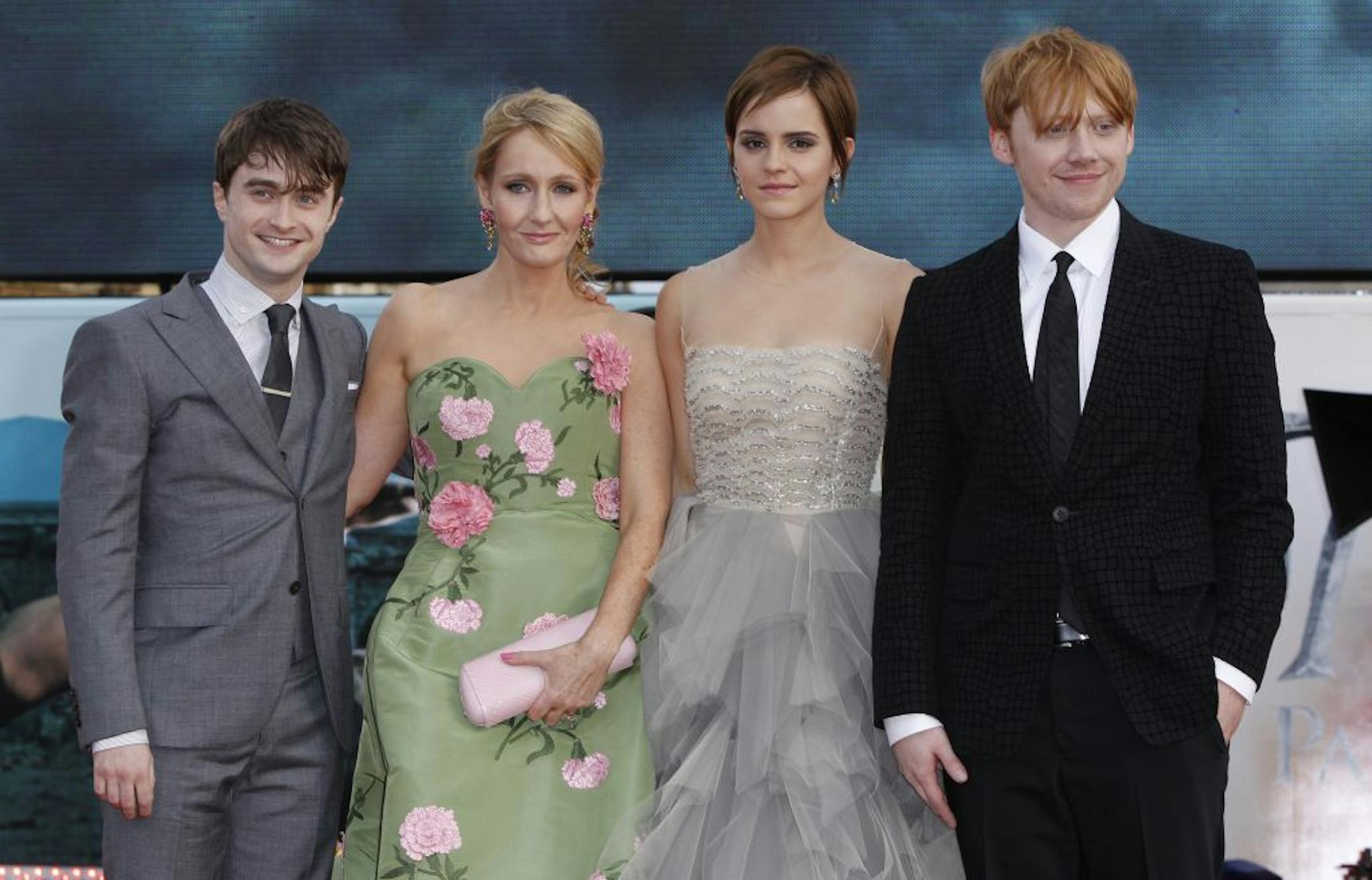 Author J.K. Rowling joined actors Daniel Radcliffe, Emma Watson and Rupert Grint on Thursday for London's world premiere of "Harry Potter and the Deathly Hallows: Part 2."