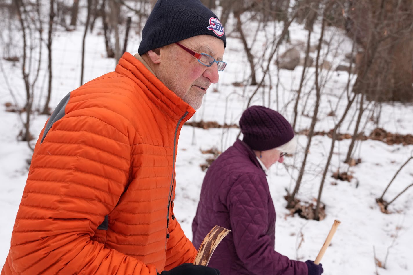 Dr. Richard Palahniuk was Minnesota's first identified COVID-19 case two years ago. He eventually recovered, here walking with his wife, Patti, in Vadnais Heights.