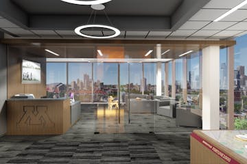 Rendering of University of Minnesota Athletes Village, Center for Excellence (Leadership Center Elevator Lobby 2). Provided by University of Minnesota