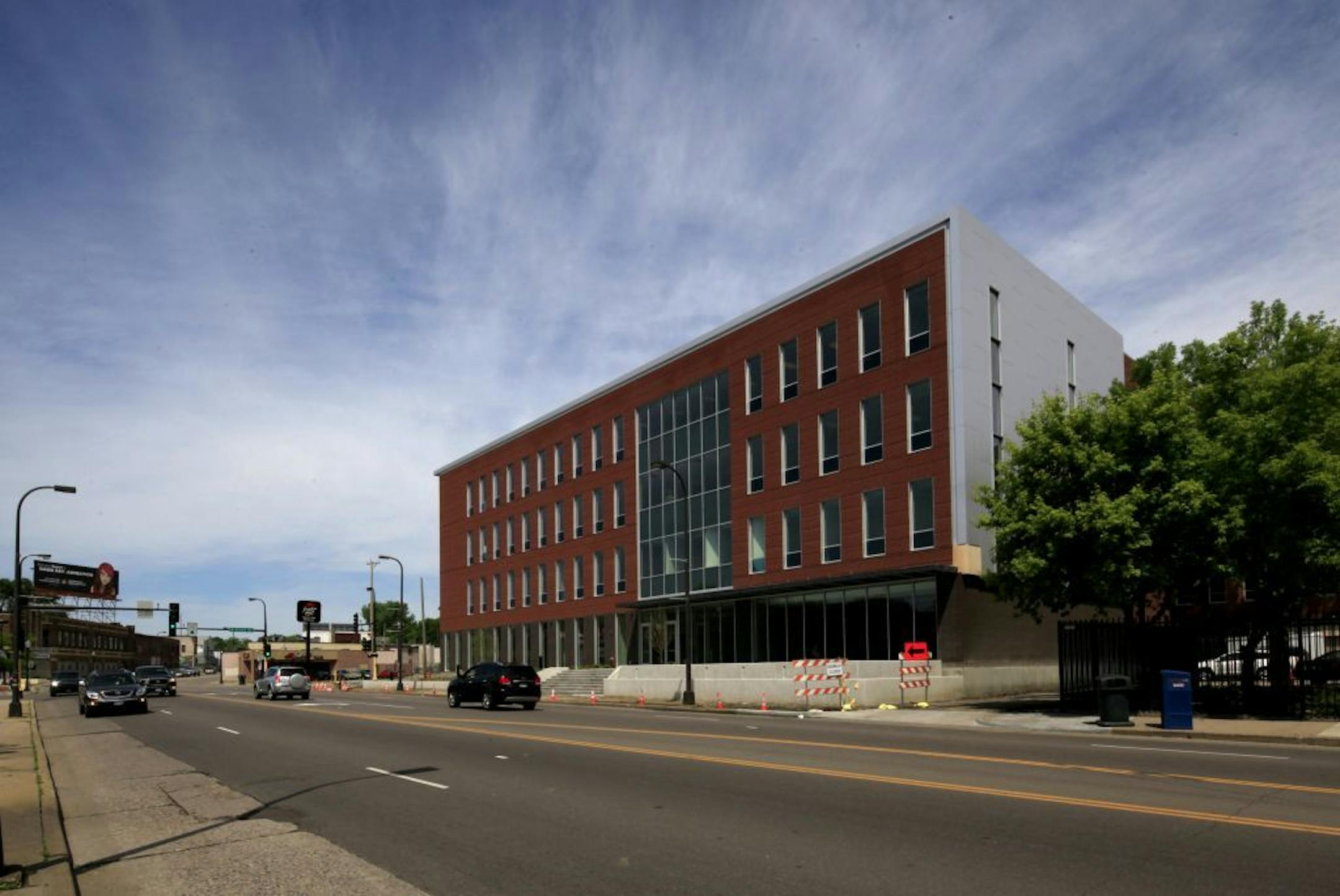 The new Minneapolis school district headquarters at 1250 Broadway Avenue West and North Fremont Avenue in Minneapolis, MN on May 25, 2012.