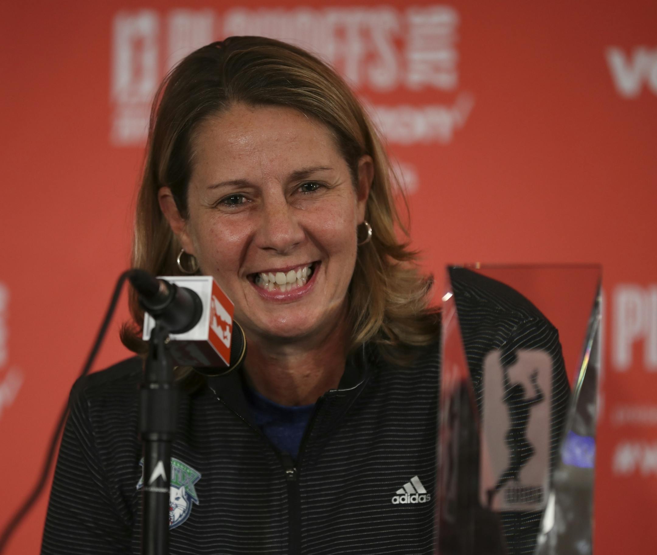 Lynx head coach Cheryl Reeve spoke at a news conference before Friday night's game, where she received the WNBA Coach of the Year award.