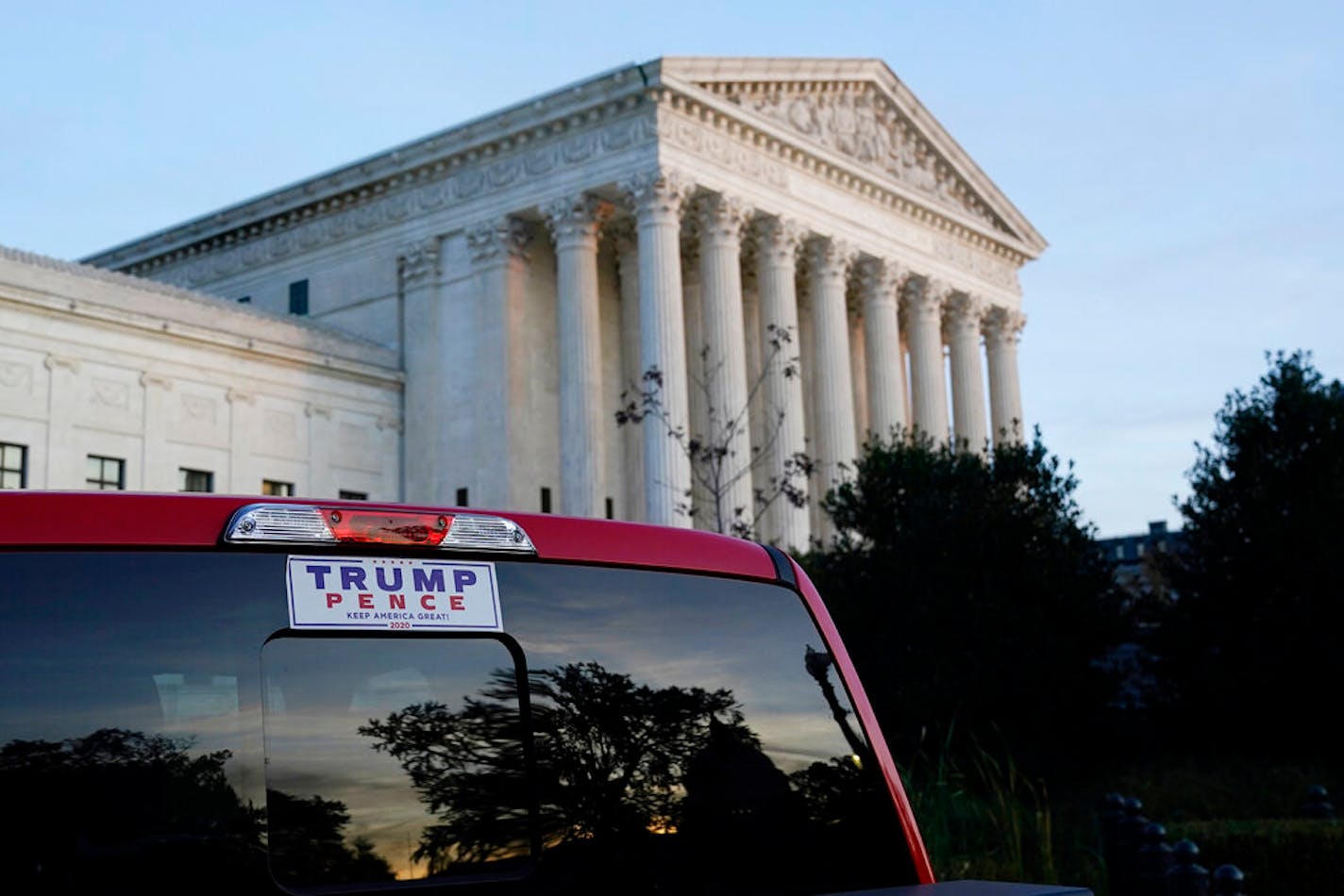 The Supreme Court is seen in Washington, Thursday afternoon, Nov. 5, 2020.