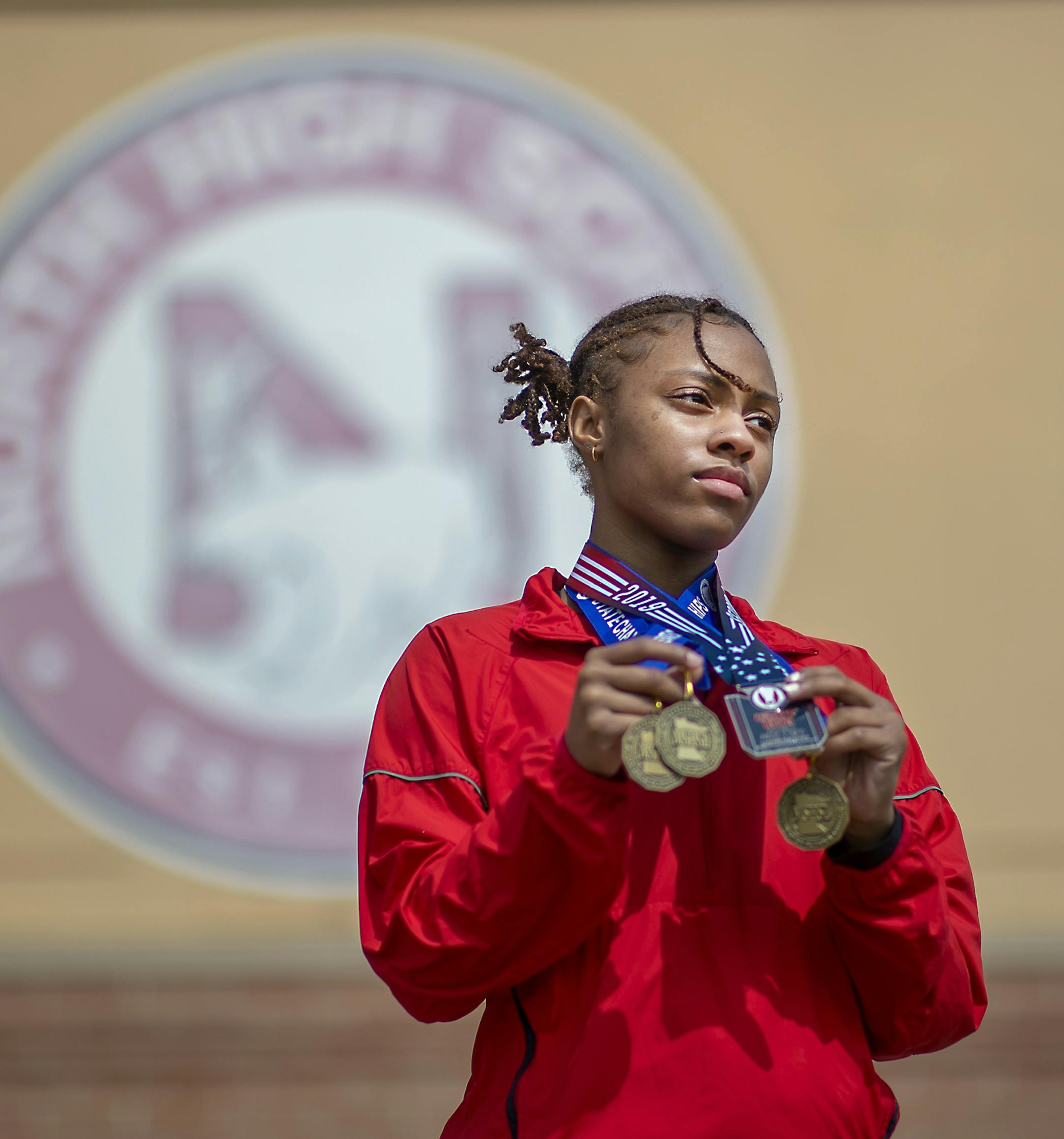 North St. Paul sprinter Shaliciah Jones near the closed track at North High School, Friday, April 10, 2020 in St. Paul, MN. ] ELIZABETH FLORES &#x2022; liz.flores@startribune.com