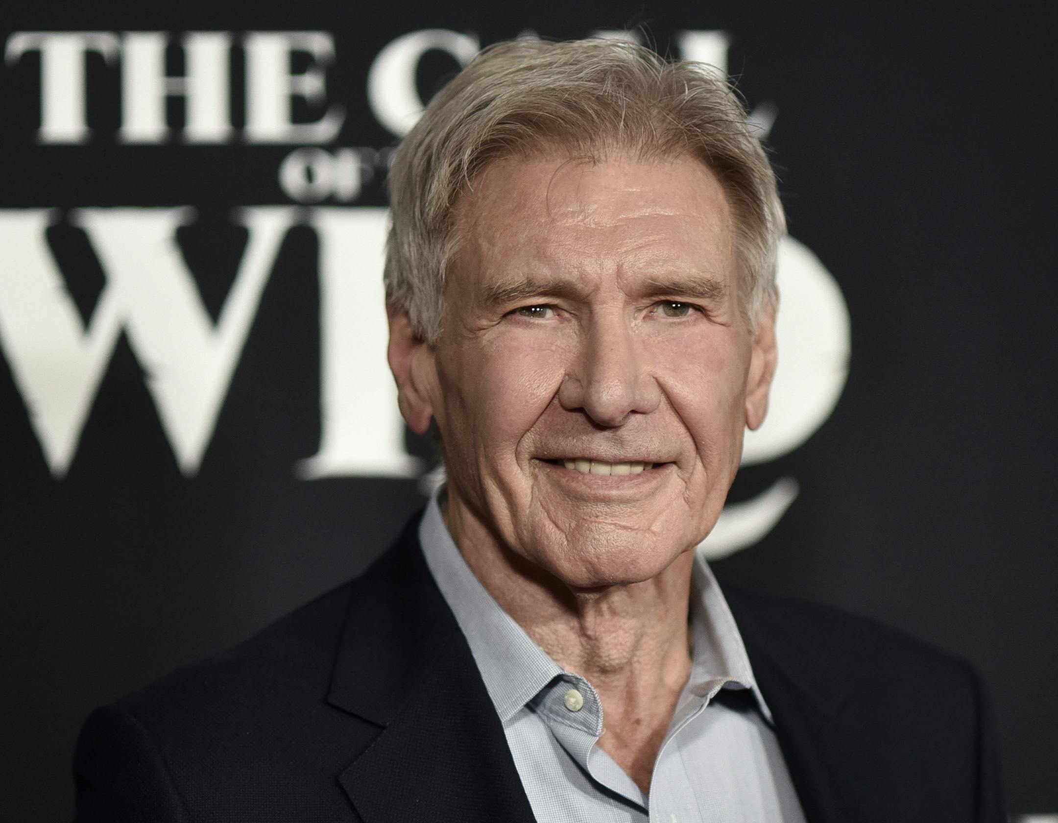 FILE - In this Feb. 13, 2020 file photo, Harrison Ford attends the premiere of "The Call of the Wild" in Los Angeles. Ford was piloting a plane that wrongly crossed a runway where another plane was landing, and federal authorities are investigating, officials and a representative for the actor said Wednesday. (Photo by Richard Shotwell/Invision/AP)