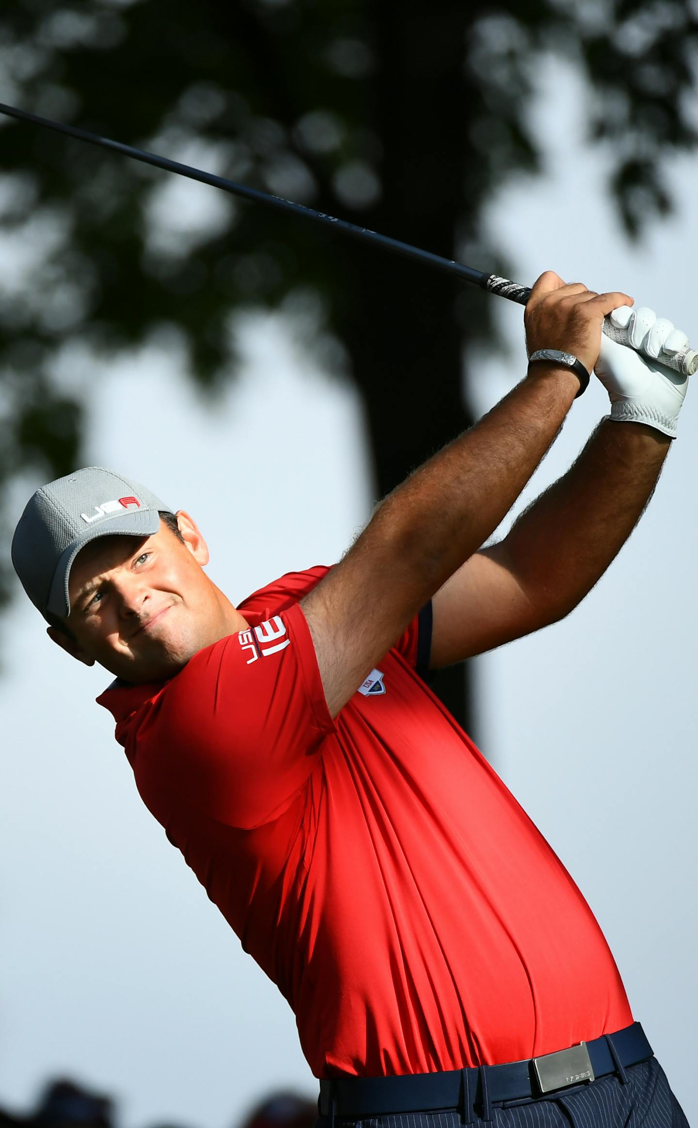 USA's Patrick Reed drives the ball from the 14th tee during Ryder Cup foursome lay Friday morning. ] (AARON LAVINSKY/STAR TRIBUNE) aaron.lavinsky@startribune.com The Ryder Cup was held on Friday, Sept. 30, 2016 at Hazeltine National Golf Club in Chaska, Minn.