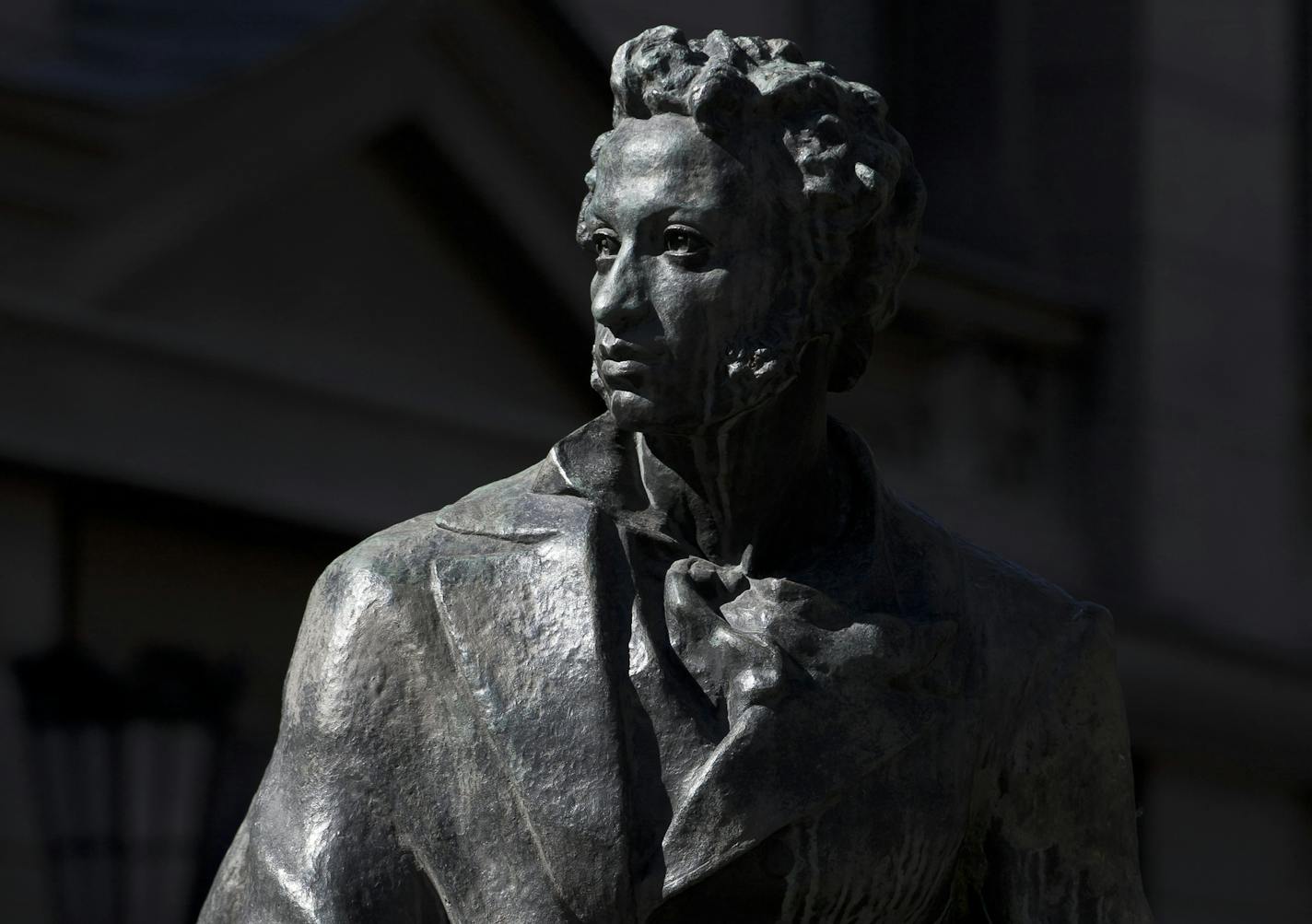 A statue of Russian poet Alexander Pushkin in Ukraine.