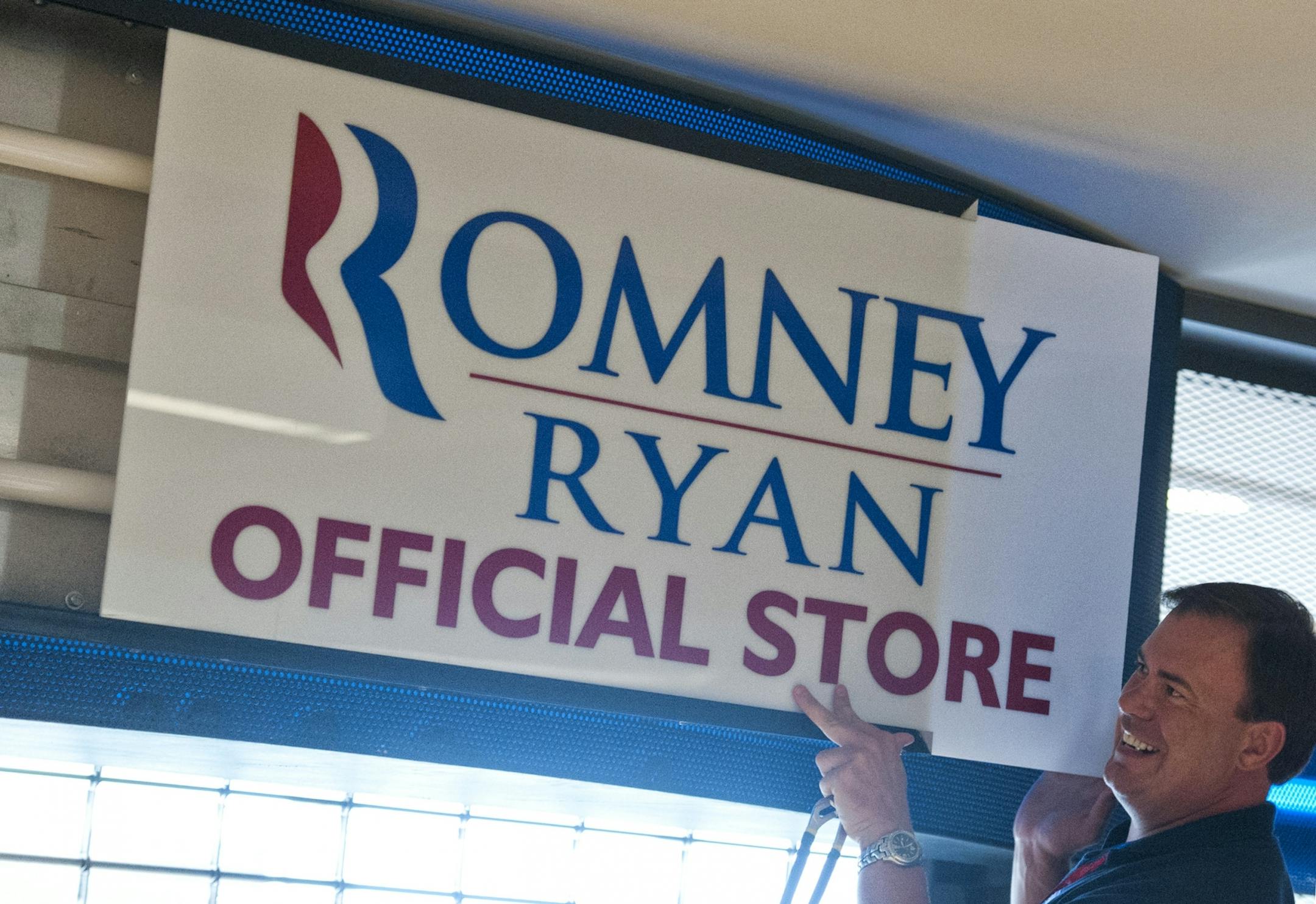 The Romney Ryan official store opened in the Tampa Bay Times Forum, Monday August 27, 2012