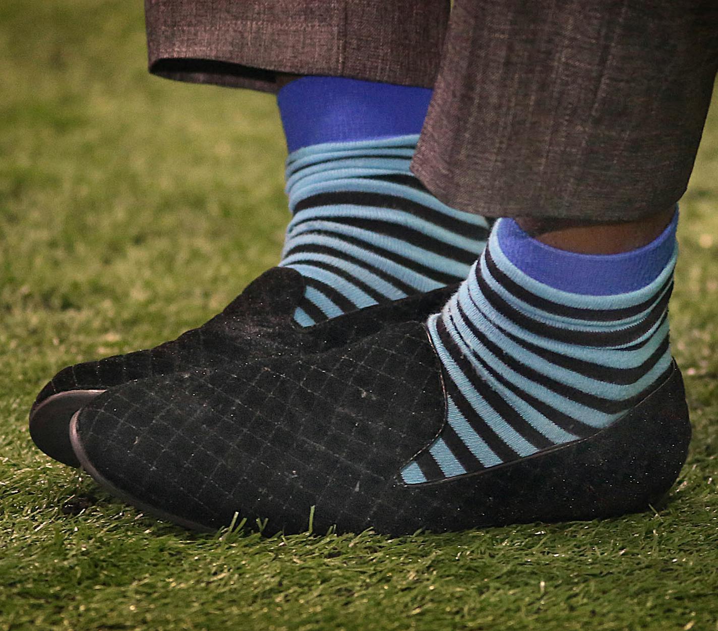 Vikings&#xed; first round draft pick Laquon Treadwell wore a stylish pair of socks to the news conference. ] james.gehrz@startribune.com /Eden Prairie, MN / April 29, 2016 3:00 PM - BACKGROUND INFORMATION: Vikings' first-round pick, WR Laquon Treadwell, will be introduced at the Winter Park Fieldhouse.