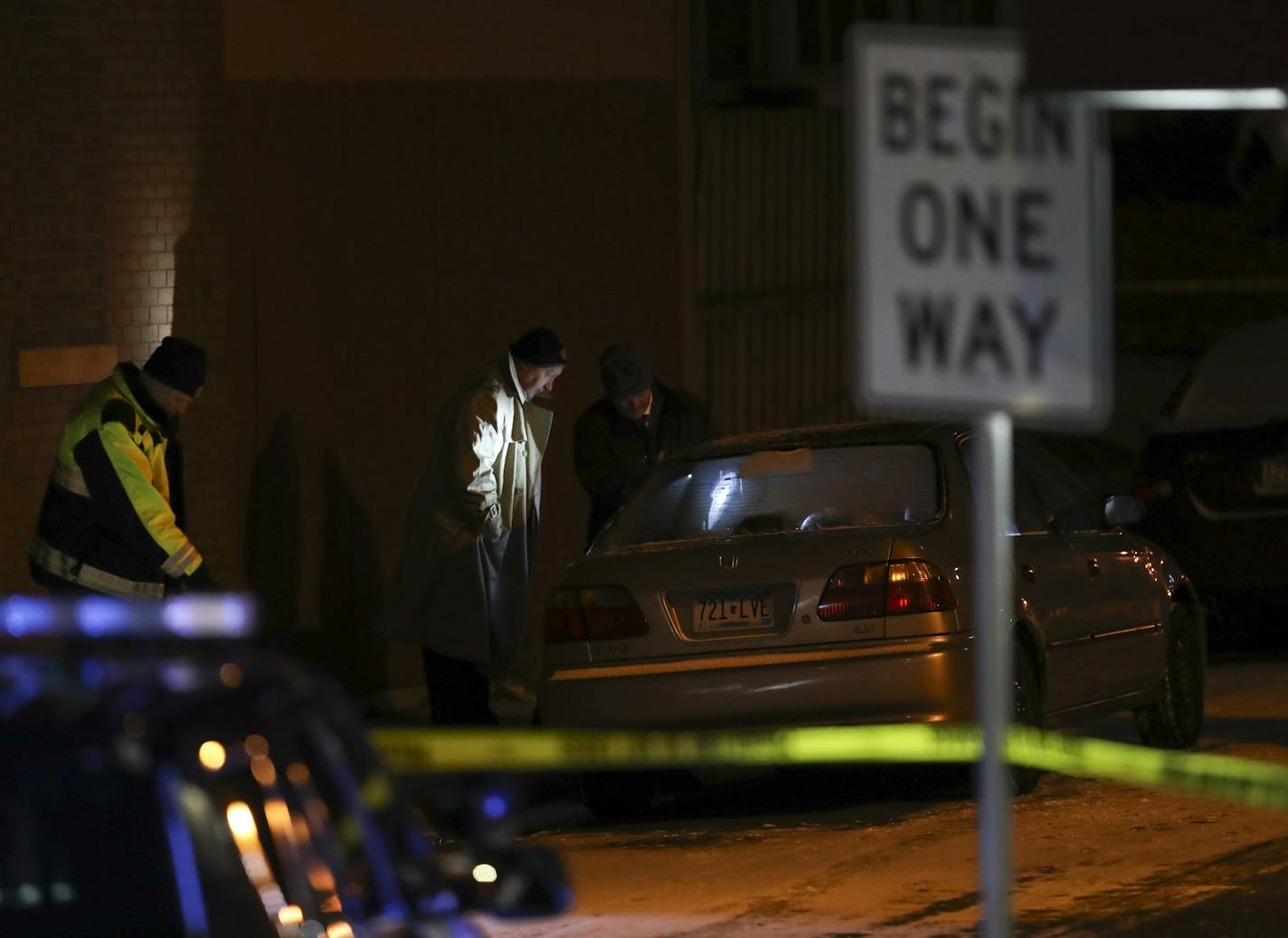 St. Paul Police examined the area around a car on Wayzata St. at N. Rice St. as they investigated after a reported shooting Sunday night. ] JEFF WHEELER &#x2022; Jeff.Wheeler@startribune.com St. Paul Police investigated a shooting at N. Rice St. and Wayzata St. Sunday night, November 10, 2019.