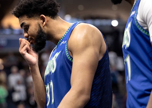 Karl Anthony-Towns walked off the court after Thursday’s game.