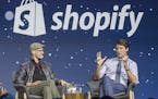 IMAGE DISTRIBUTED FOR SHOPIFY INC. - Right Hon. Justin Trudeau, Prime Minister (right), and Shopify CEO, Tobias Lutke, have a fireside chat, Tuesday, 