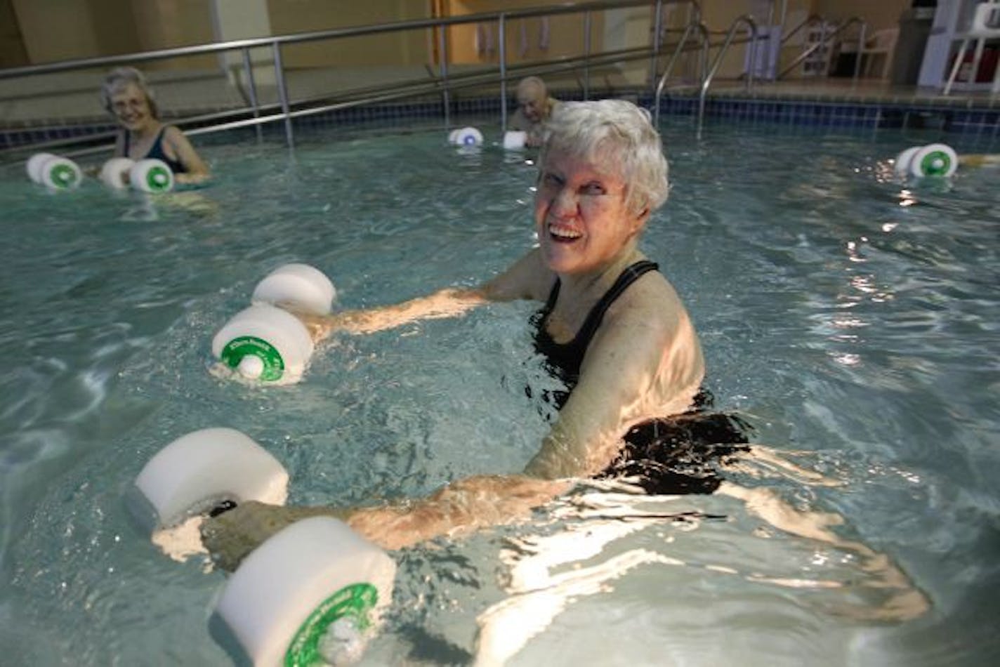 Jeanne Mullen, 89, enjoyed her water aerobics class at Boutwell Landing in Oak Park Heights. "I just feel better when I exercise," she said.