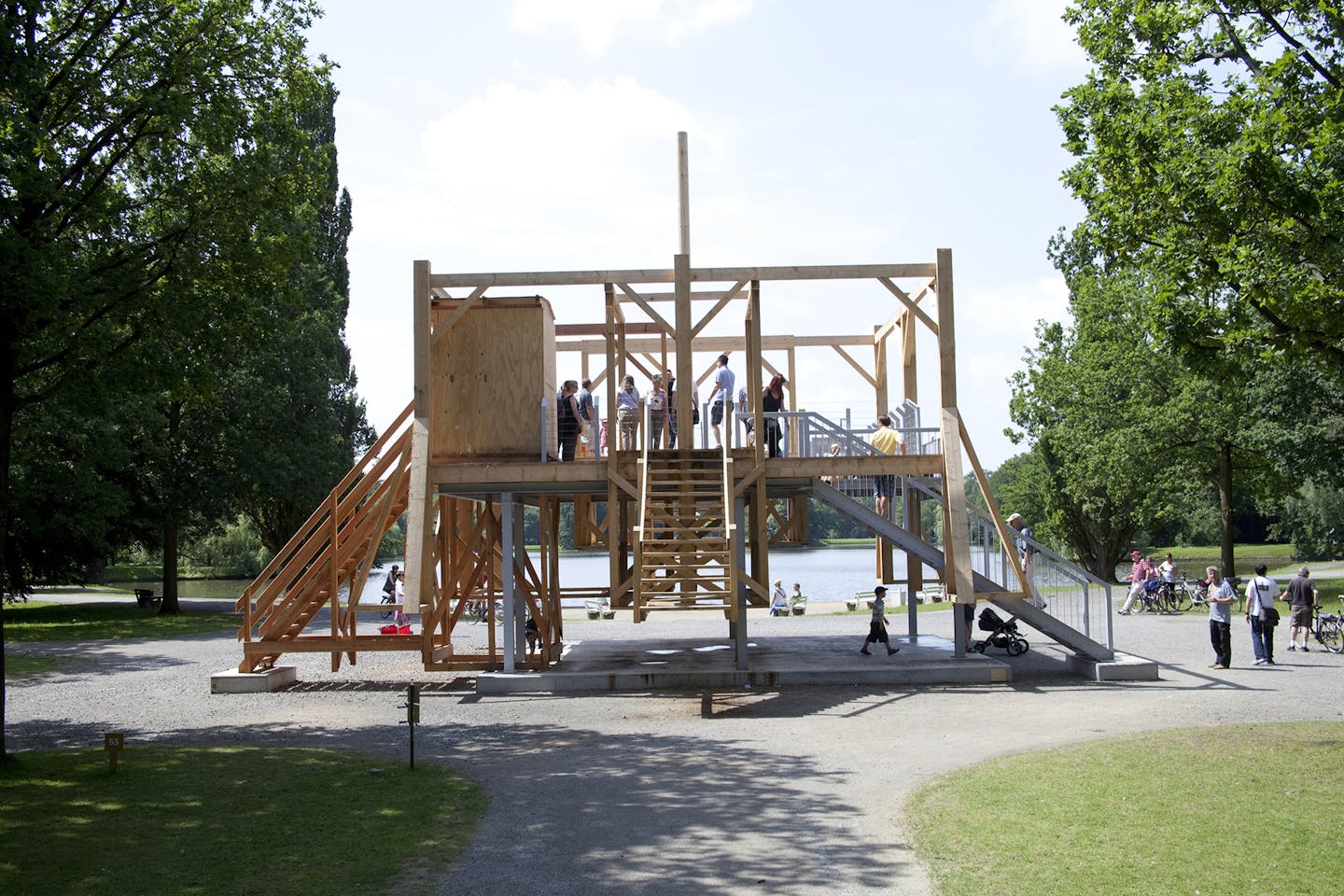 "Scaffold" by Sam Durant is one of 18 new pieces at the revamped Minneapolis Sculpture Garden.