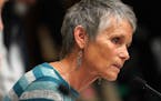 Supporter Marianne Turnbull of St. Paul, who has stage IV ovarian cancer, testified about the proposed End-of-Life Act during an informal hearing of t