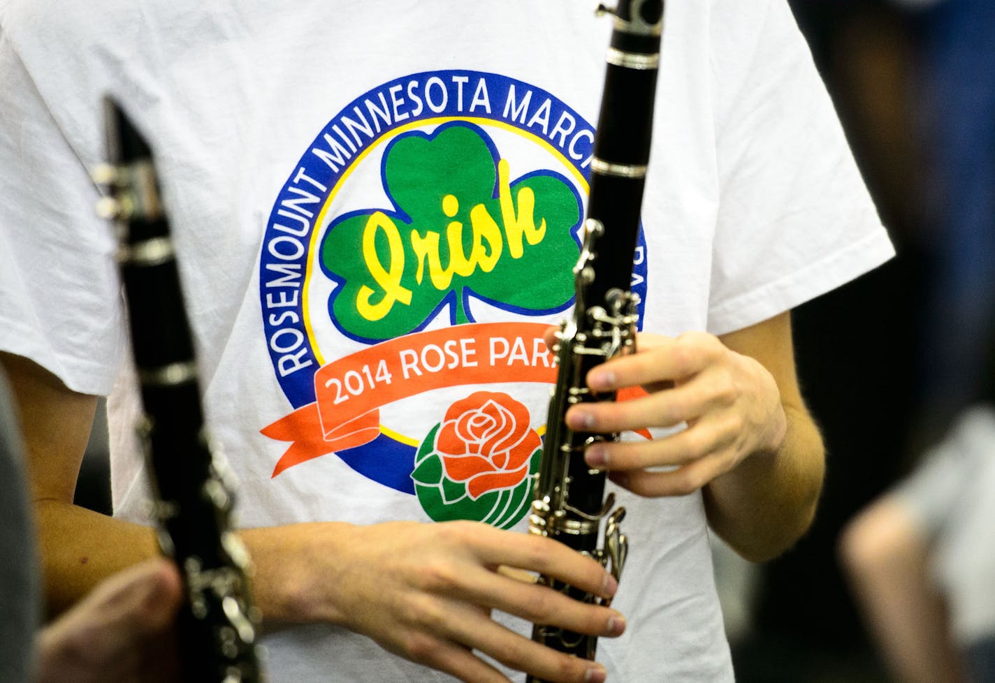 The Rosemount High School Marching Band practiced Monday, November 25, 2013 for the band's appearance in the Rose Bowl Parade on New Years Day. ] GLEN STUBBE * gstubbe@startribune.com