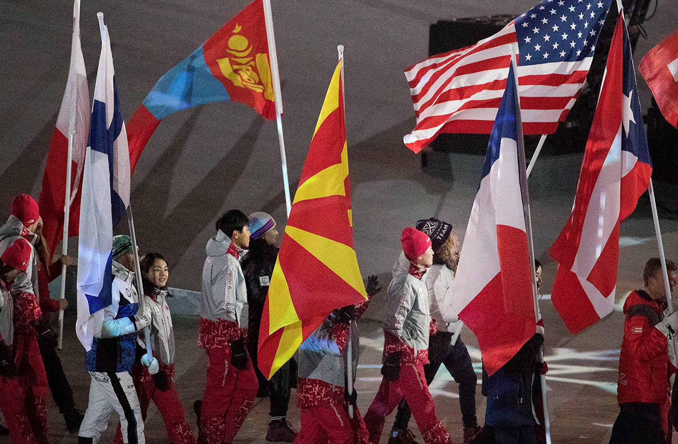 Jessie Diggins carried the flag for team USA at Closing Ceremony on Sunday night.